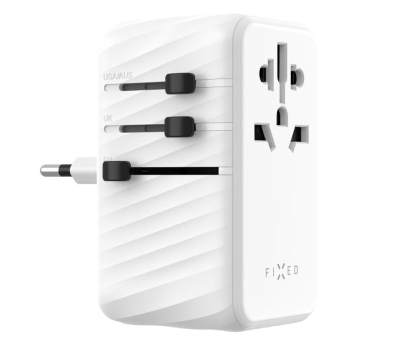 Ładowarka i akumulator FIXED Voyager World Adapter 3xUSB-C/1xUSB GaN 120W bialy FIXCT120-3C1A-WH